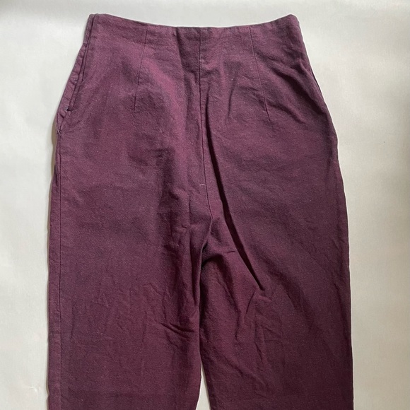 Vintage Esprit Pants - Size 7/8 Cotton Purple Pants High-waisted - Picture 2 of 16